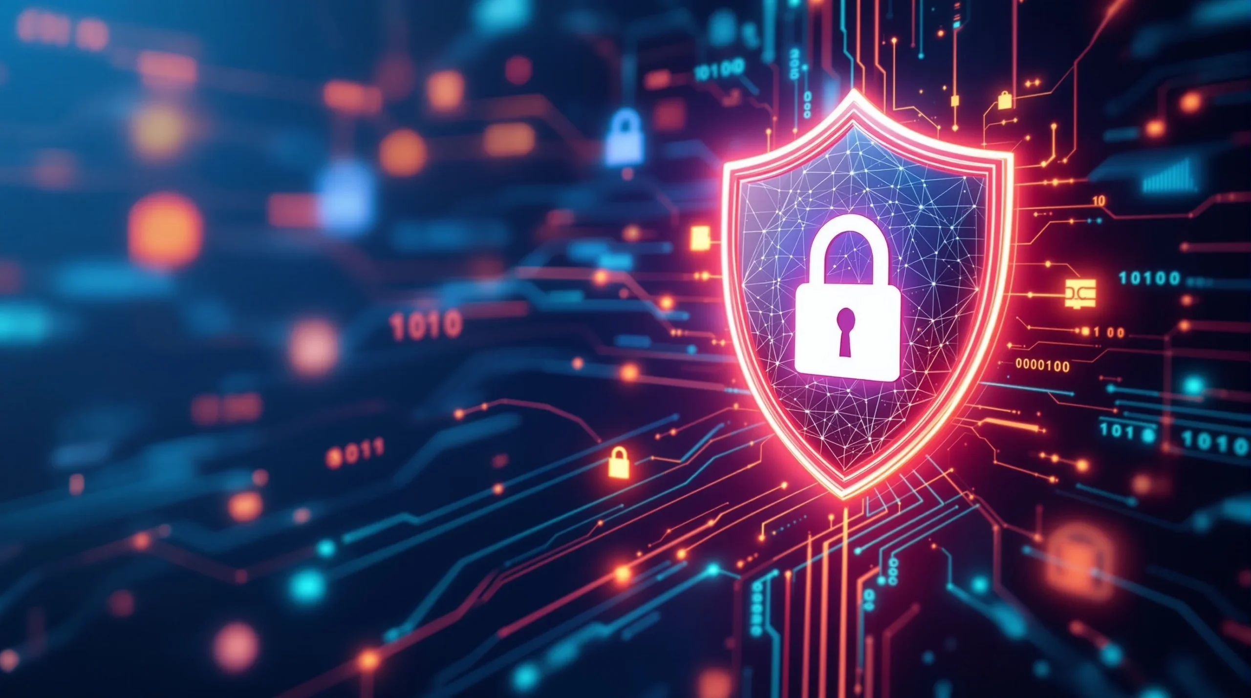 Digitale Darstellung von Cybersecurity und Netzwerksicherheit – IT-Sicherheitslösungen von VadoxDigital
