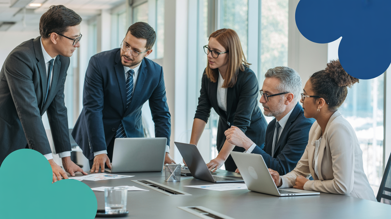 Business-Team im Beratungsgespräch – persönliche IT-Betreuung und KI-Automatisierung von VadoxDigital