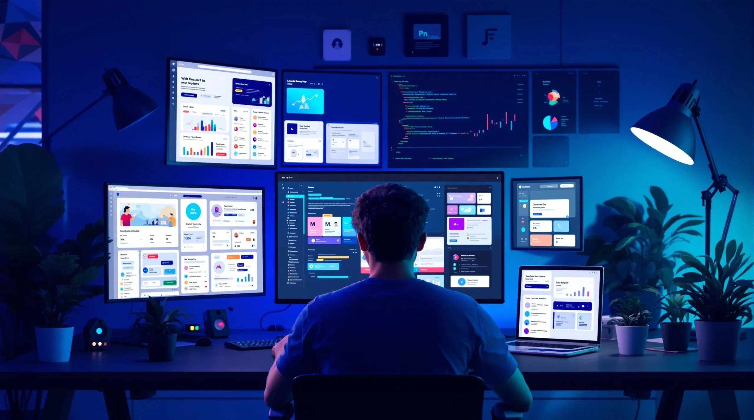 Entwickler erstellt eine professionelle, responsive Website an mehreren Bildschirmen – Website-Erstellung von VadoxDigital Hückelhoven